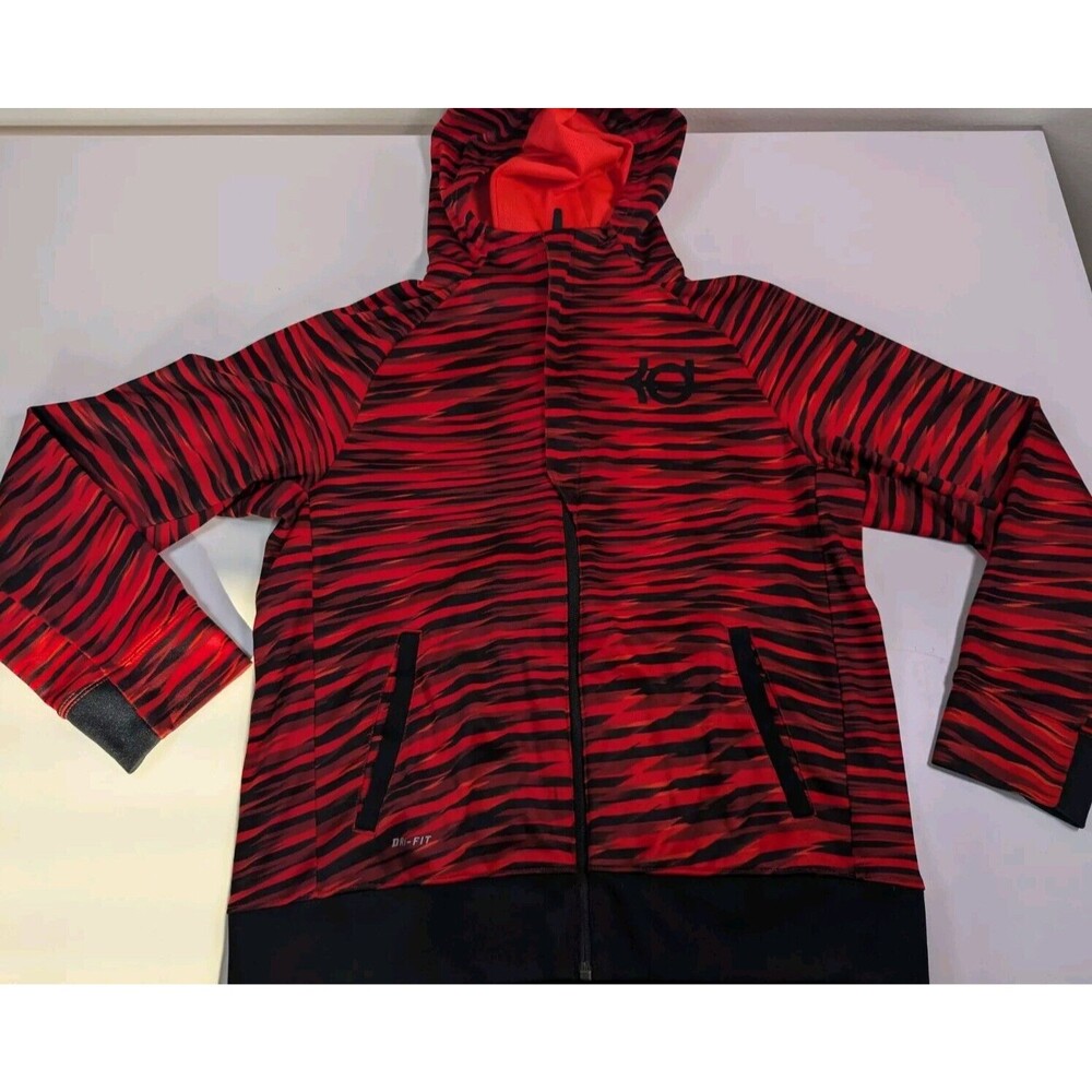 Nike Youth Boys XL KD Kevin Durant Full Zip Hoodie Jacket Red Black